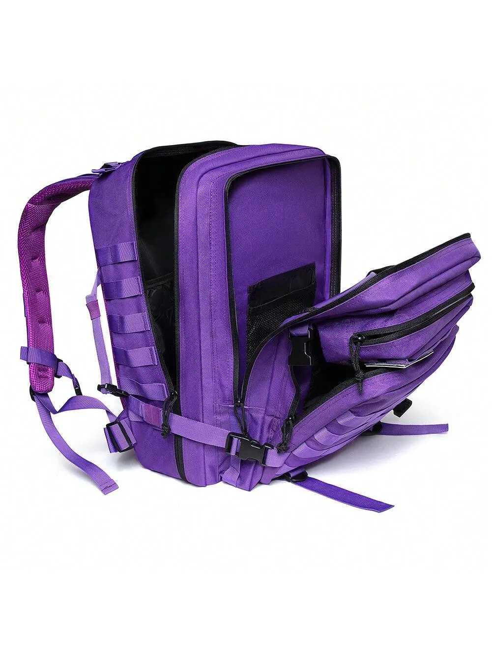 QT&QY 45L  tactics Crossfit Backpacks for Men/Women GYM Fitness Molle  Assault Pack Pack 3 Day Survival Bag Hiking Trekking Rucksack(Purple)