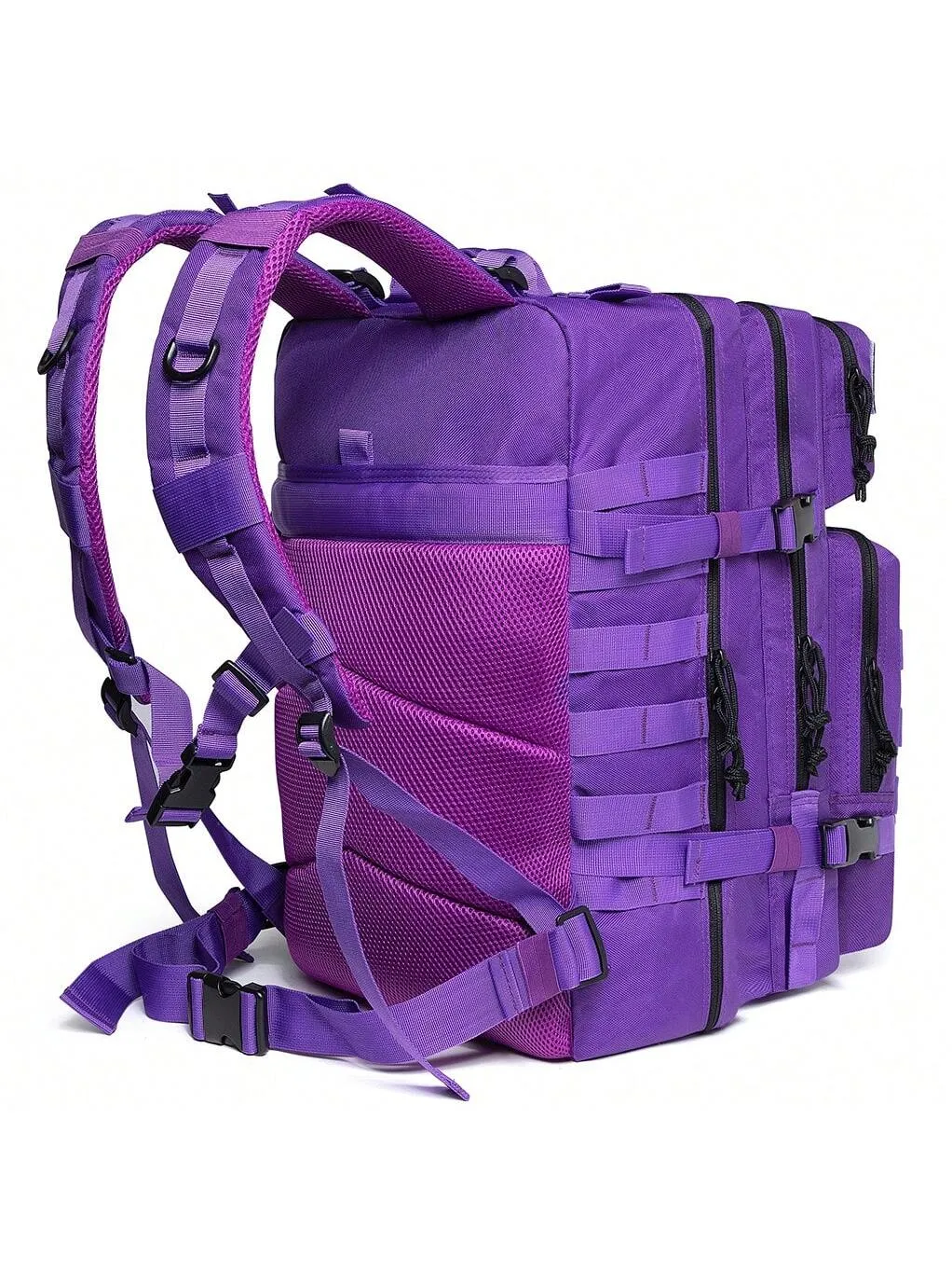 QT&QY 45L  tactics Crossfit Backpacks for Men/Women GYM Fitness Molle  Assault Pack Pack 3 Day Survival Bag Hiking Trekking Rucksack(Purple)