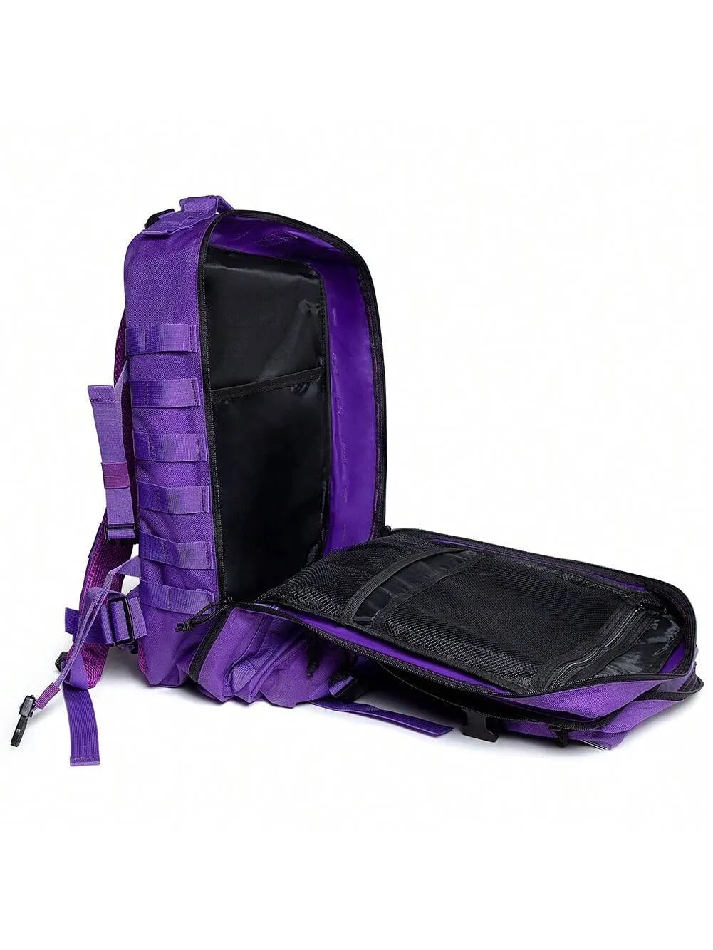 QT&QY 45L  tactics Crossfit Backpacks for Men/Women GYM Fitness Molle  Assault Pack Pack 3 Day Survival Bag Hiking Trekking Rucksack(Purple)