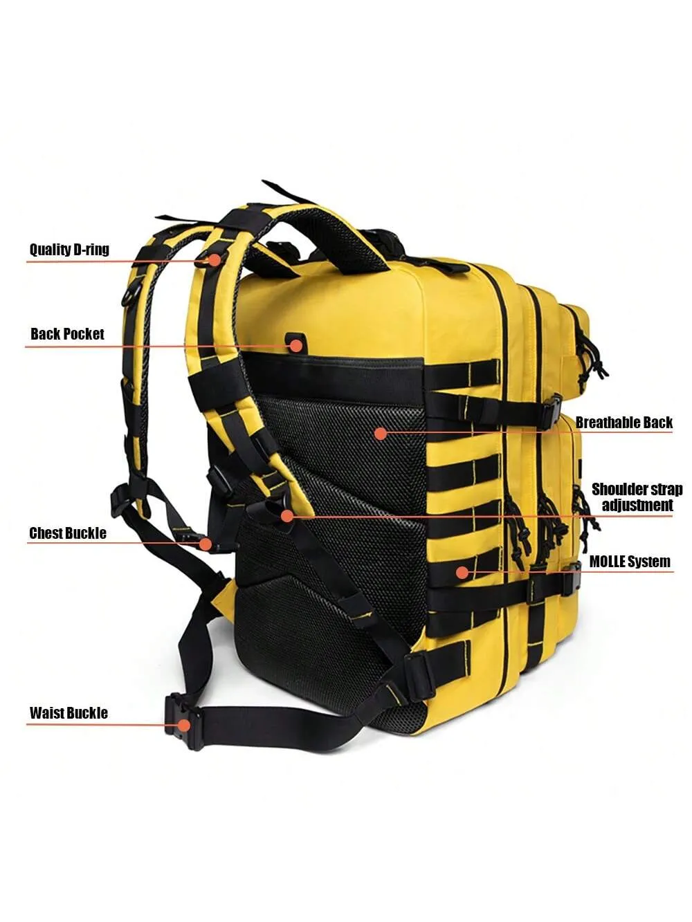 QT&QY 45L  tactics Crossfit Backpacks for Men/Women GYM Fitness Molle  Assault Pack Pack 3 Day Survival Bag Hiking Trekking Rucksack(Purple)