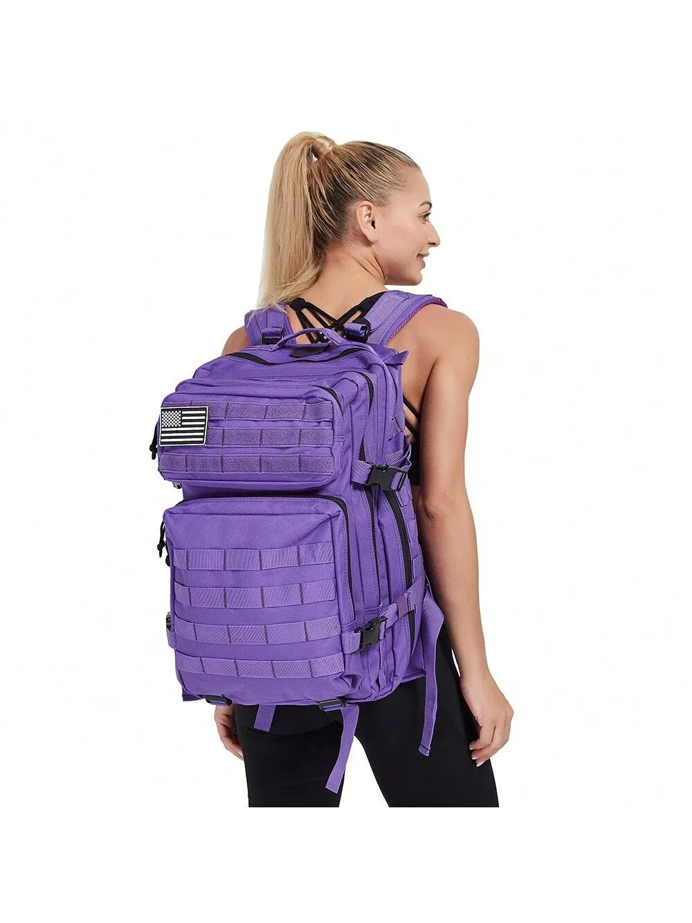 QT&QY 45L  tactics Crossfit Backpacks for Men/Women GYM Fitness Molle  Assault Pack Pack 3 Day Survival Bag Hiking Trekking Rucksack(Purple)