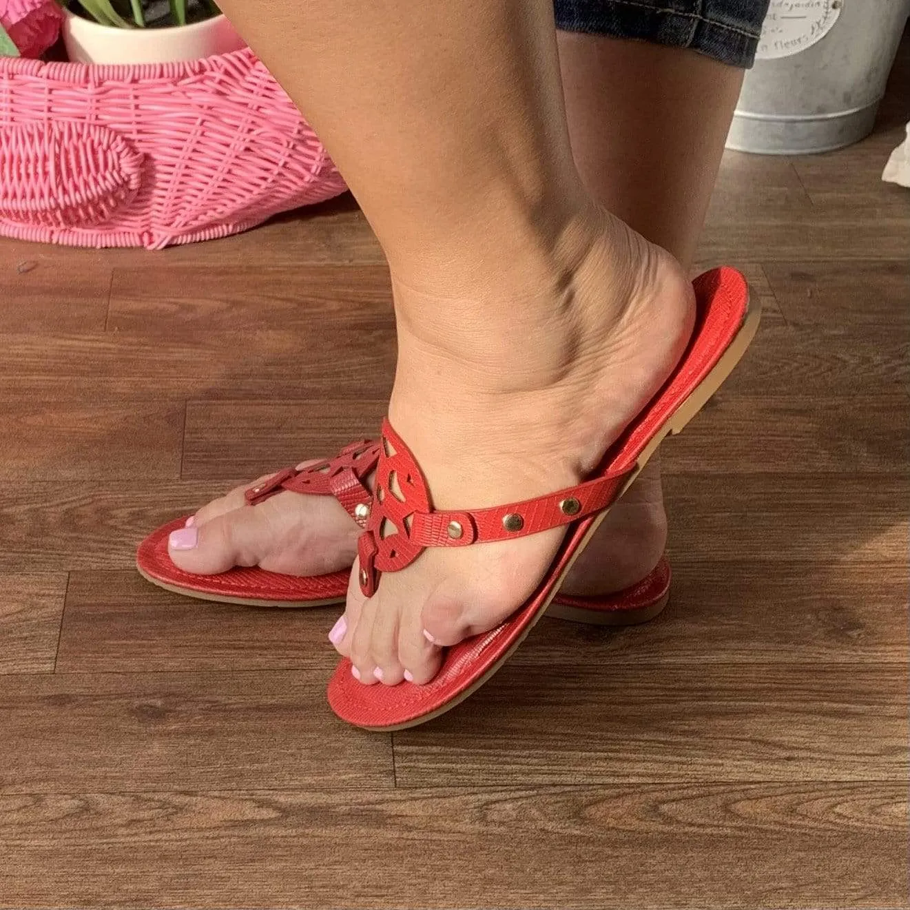 Red Designer Sandals