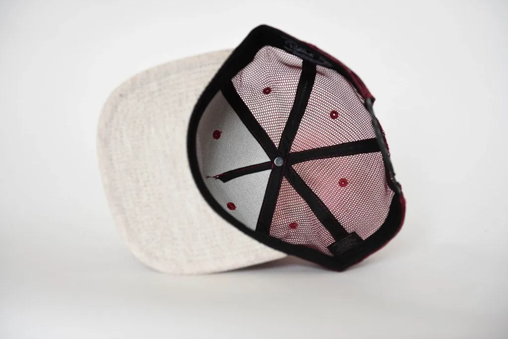 RED TRUCKER WITH TAN BRIM