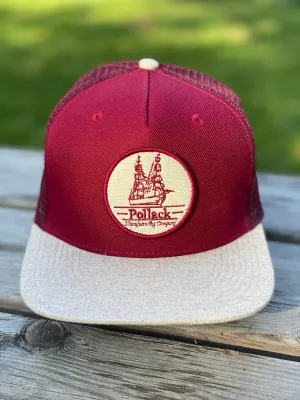 RED TRUCKER WITH TAN BRIM