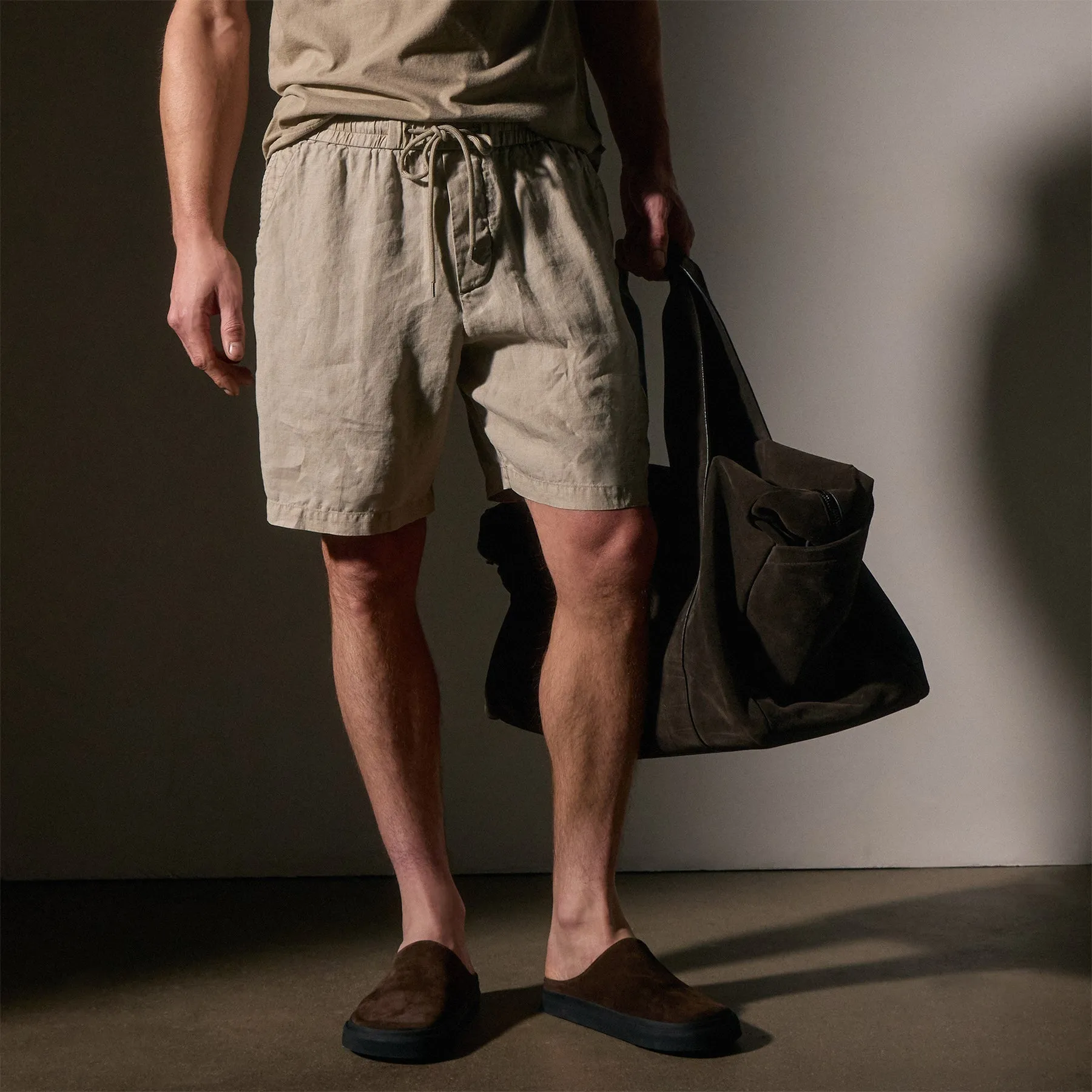 Relaxed Fit Linen Short - Mineral Pigment