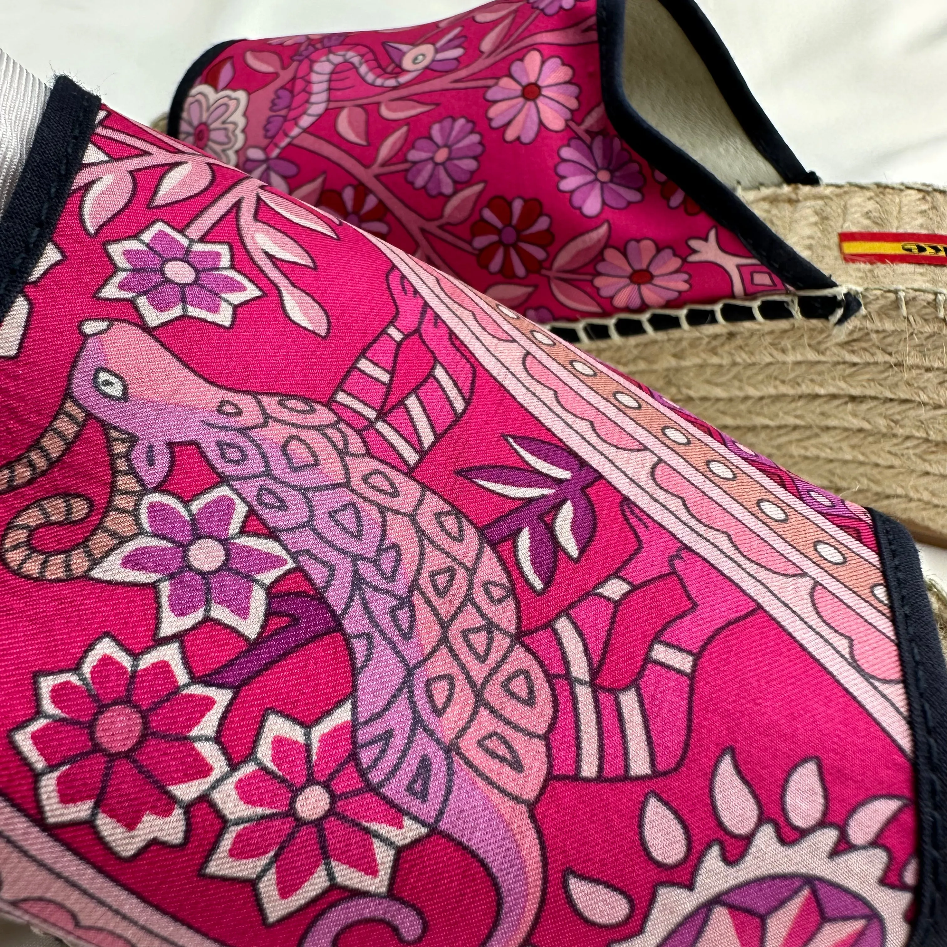 Respoke Printed Wedge Heel Espadrille Sandals ISABEL FUSCHIA