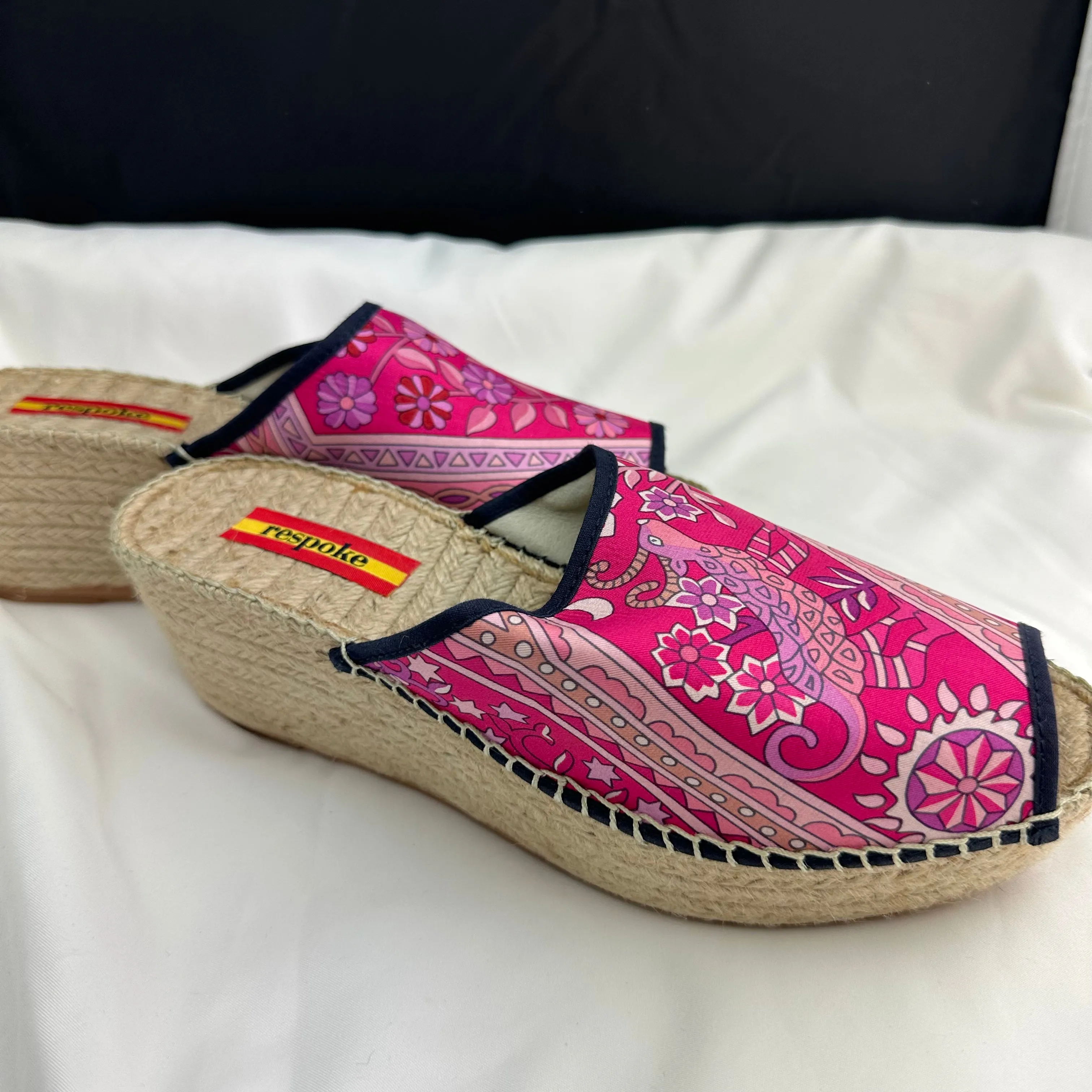Respoke Printed Wedge Heel Espadrille Sandals ISABEL FUSCHIA