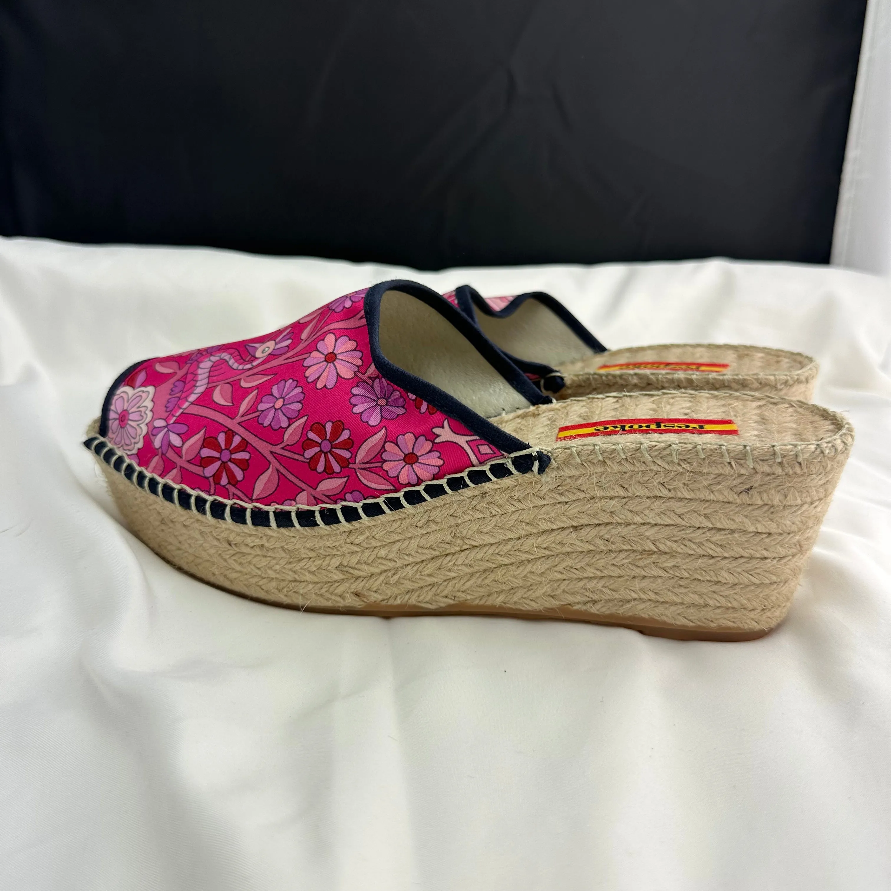 Respoke Printed Wedge Heel Espadrille Sandals ISABEL FUSCHIA
