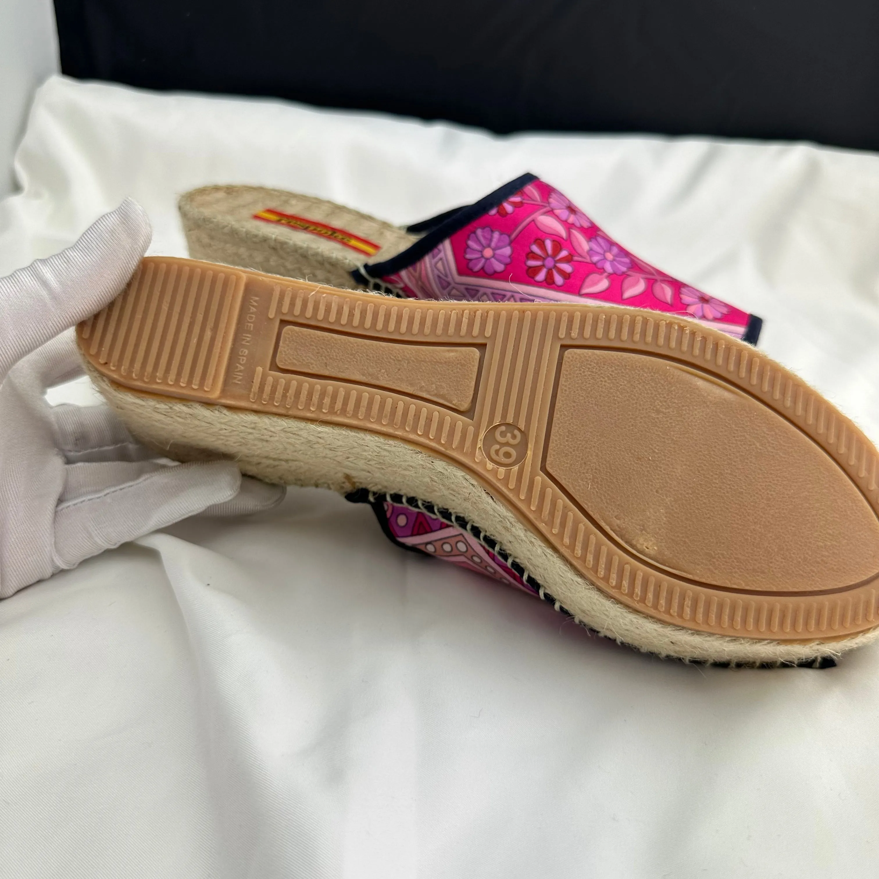 Respoke Printed Wedge Heel Espadrille Sandals ISABEL FUSCHIA