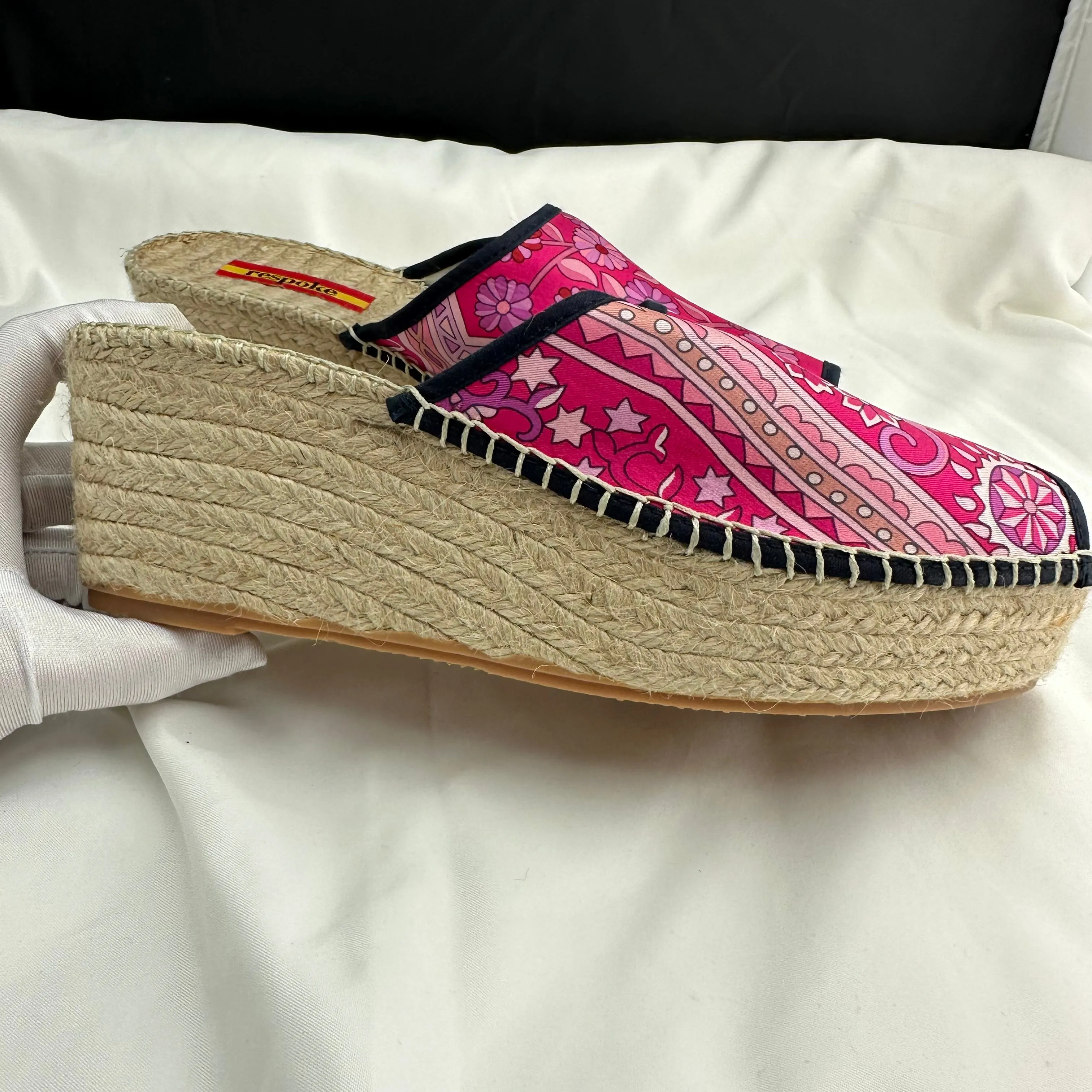 Respoke Printed Wedge Heel Espadrille Sandals ISABEL FUSCHIA