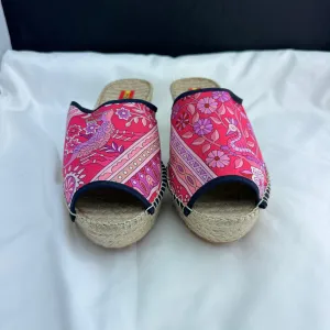 Respoke Printed Wedge Heel Espadrille Sandals ISABEL FUSCHIA