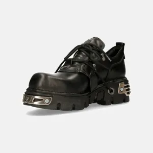 Retro Punk Leather Metal Buckle Shoes