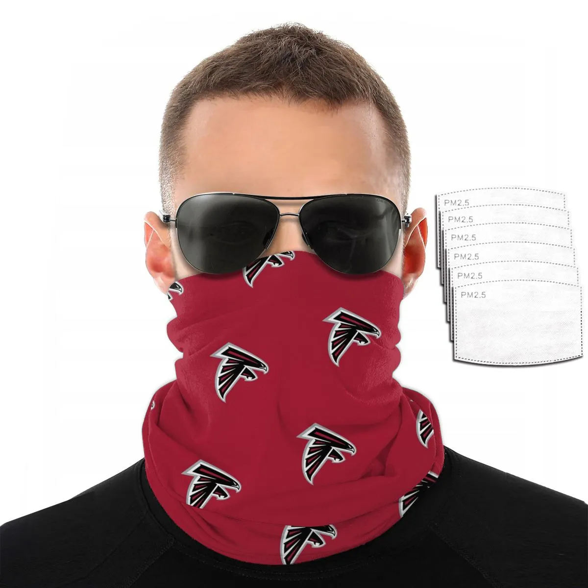 Reusble Mouth Cover Bandanas Atlanta Falcons Variety Head Scarf Face Mask With PM 2.5 Filter