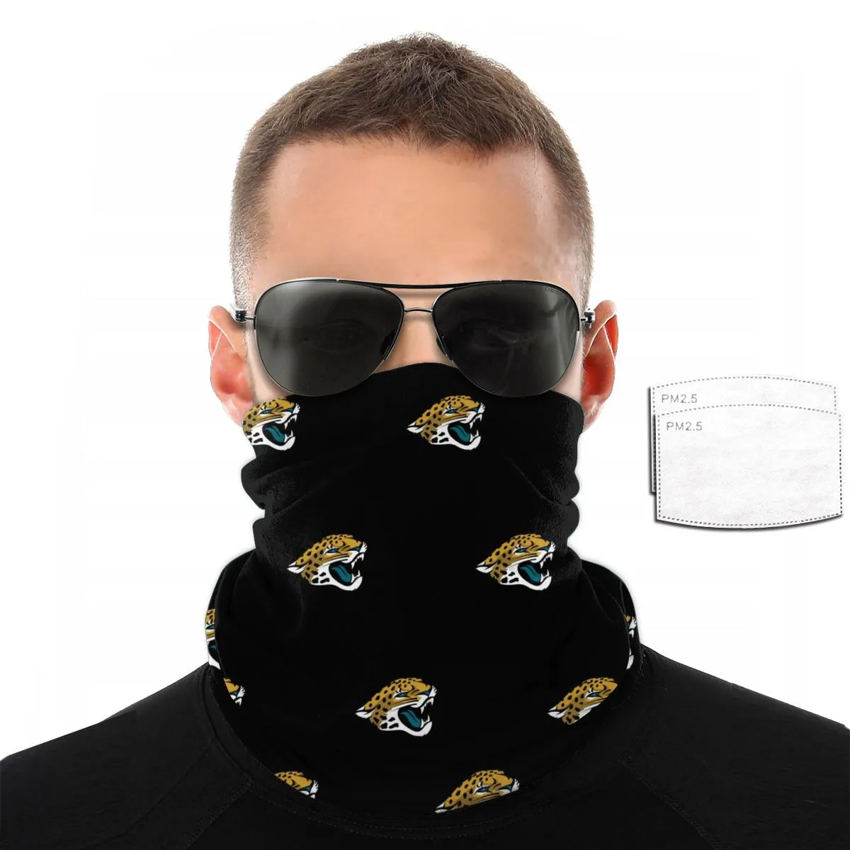 Reusble Mouth Cover Bandanas Jacksonville Jaguars Variety Head Scarf Face Mask With PM 2.5 Filter