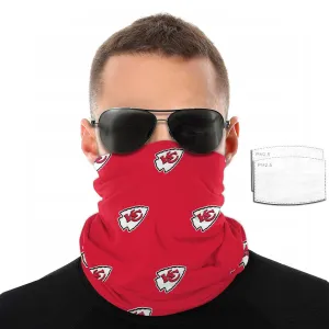 Reusble Mouth Cover Bandanas Kansas City Chiefs Variety Head Scarf Face Mask With PM 2.5 Filter