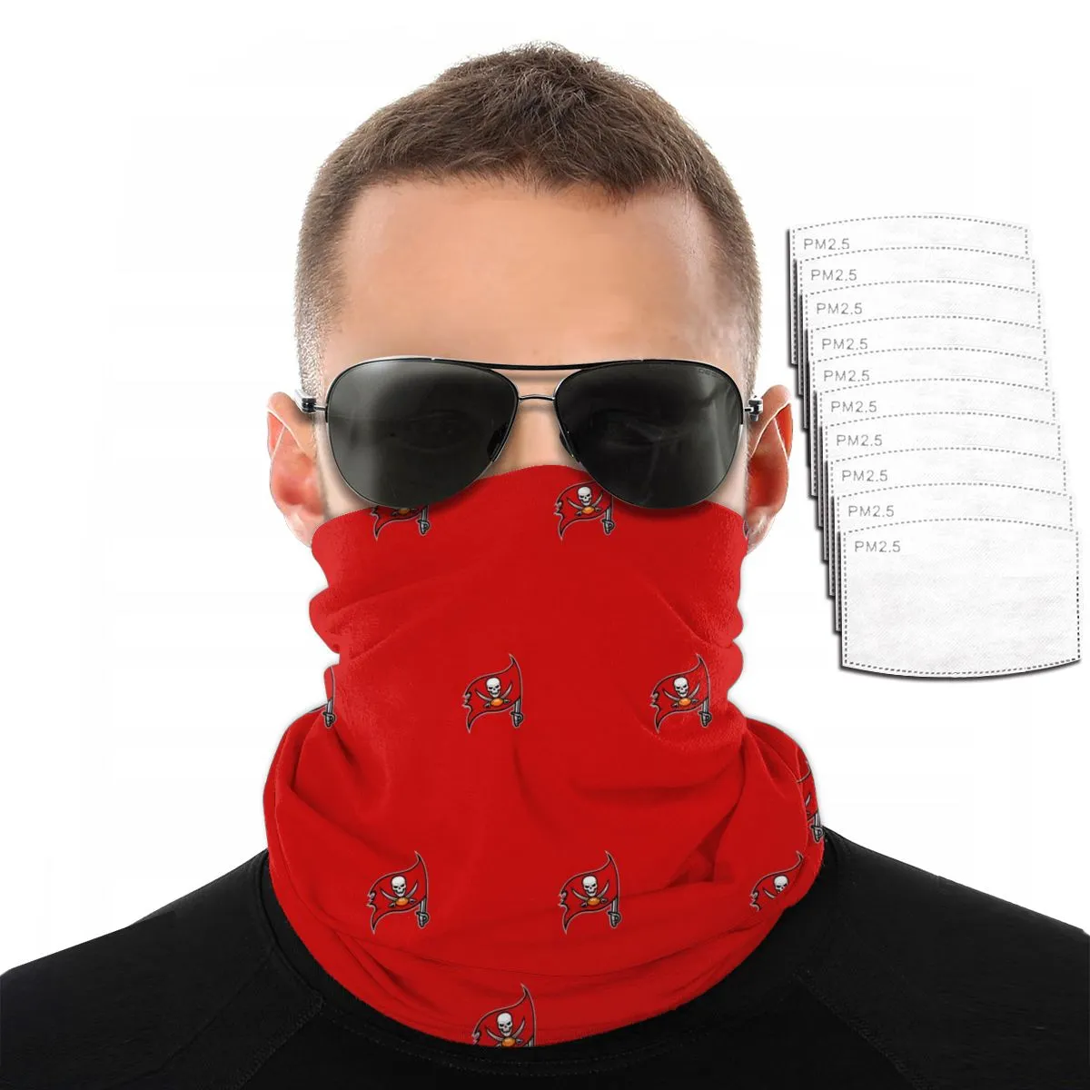Reusble Mouth Cover Bandanas Tampa Bay Buccaneers Variety Head Scarf Face Mask With PM 2.5 Filter