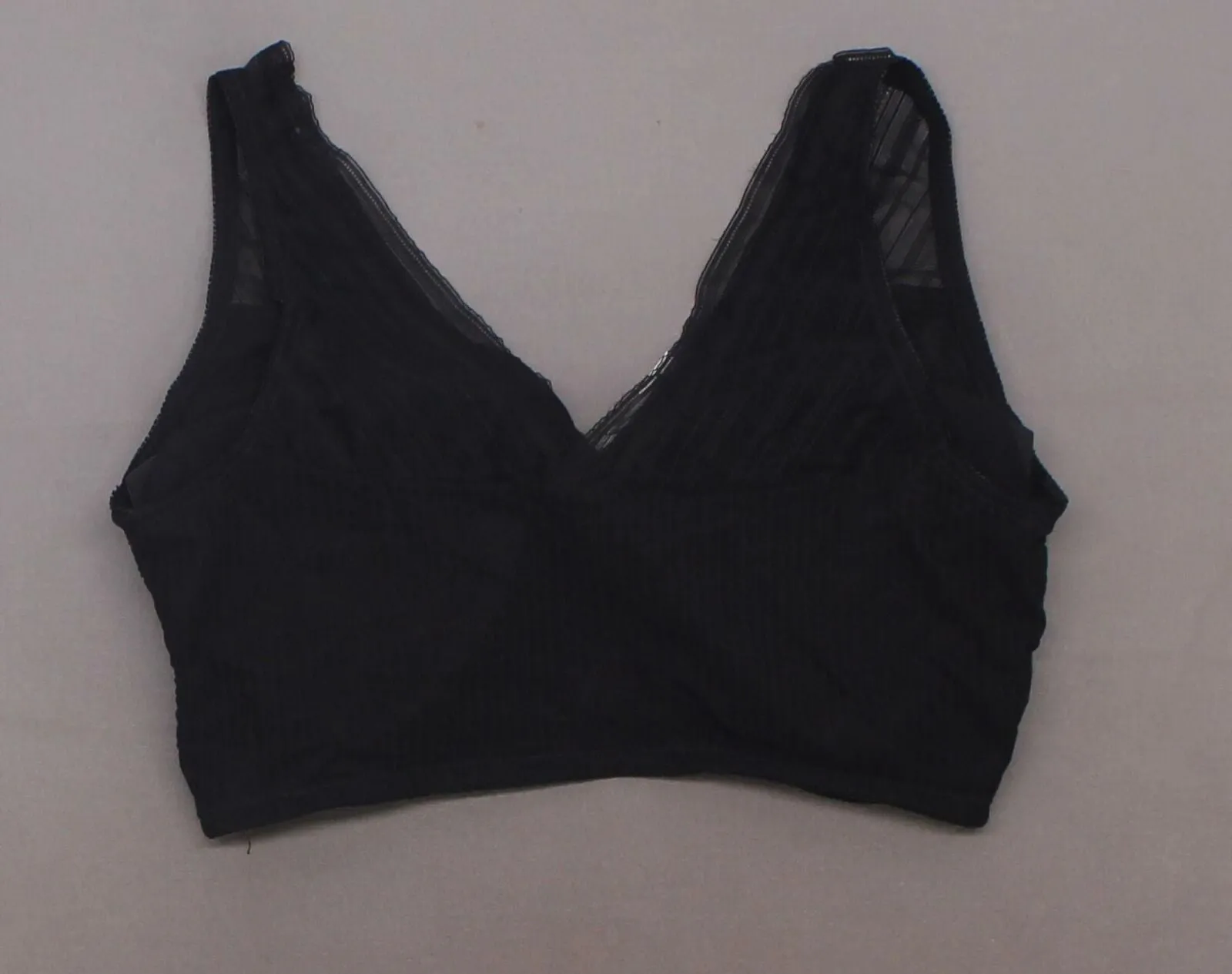 Rhonda Shear Plus Size Striped Mesh Leisure Bra With Removable Pads