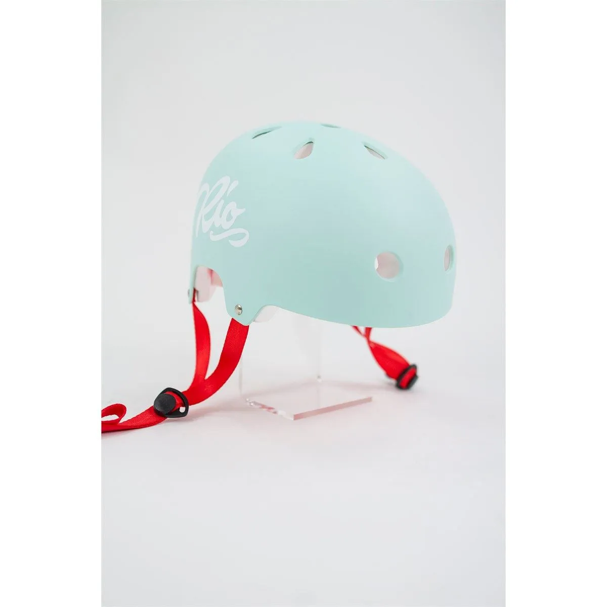 Rio Roller Script Skate Helmet - Matt Teal