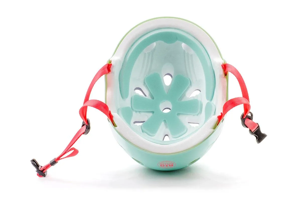 Rio Roller Script Skate Helmet - Matt Teal
