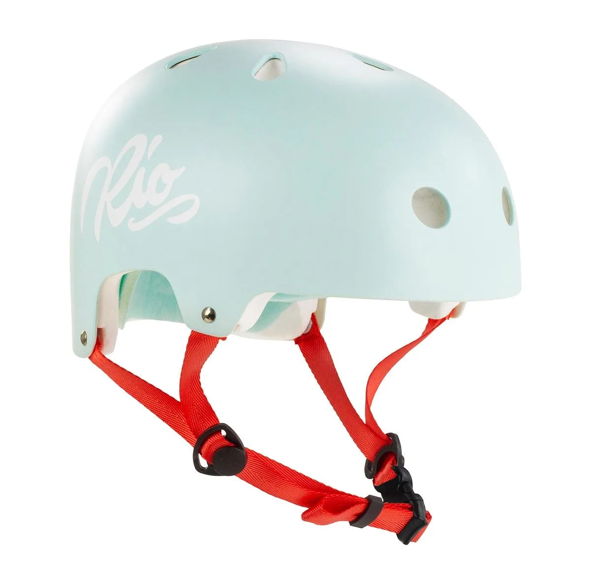 Rio Roller Script Skate Helmet - Matt Teal