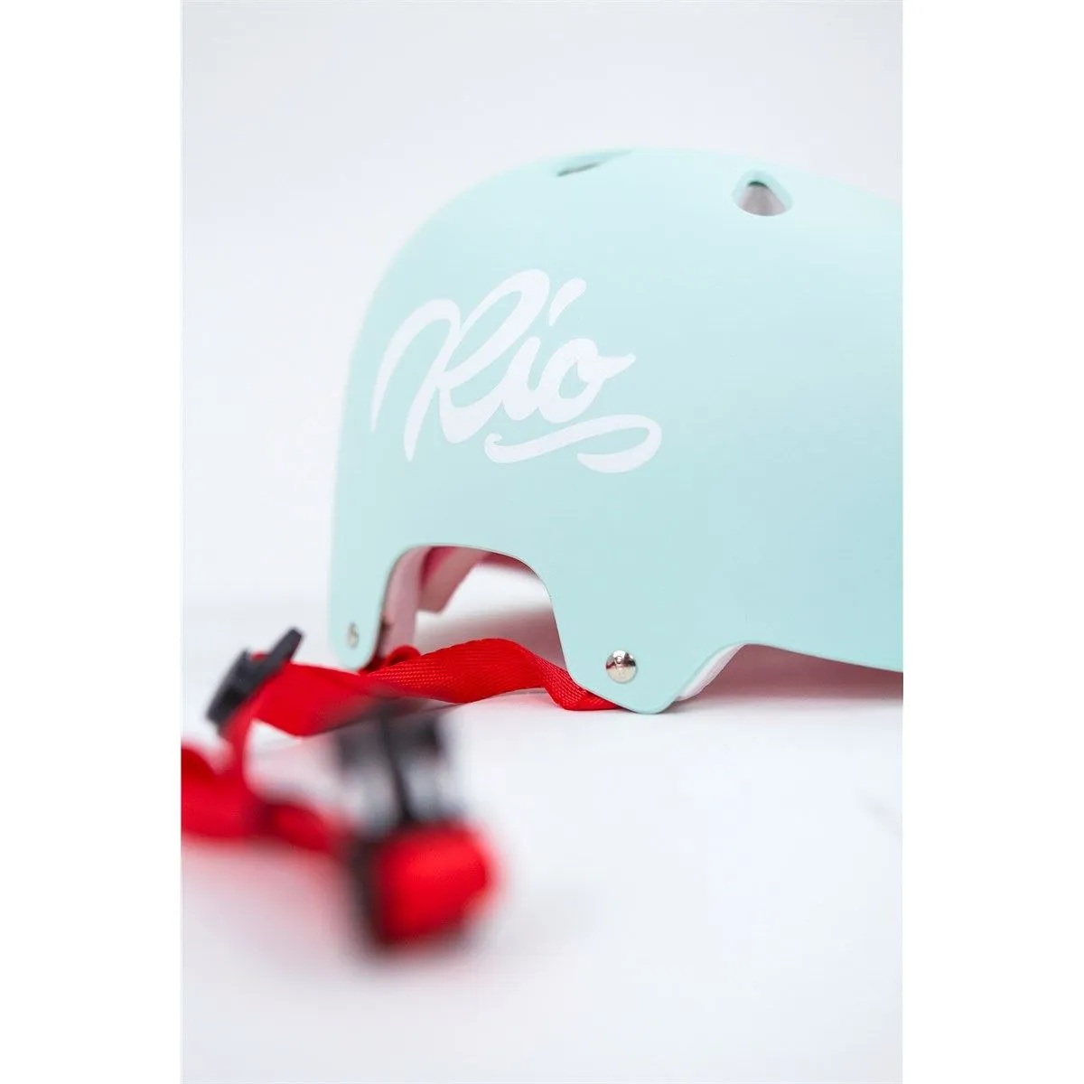 Rio Roller Script Skate Helmet - Matt Teal
