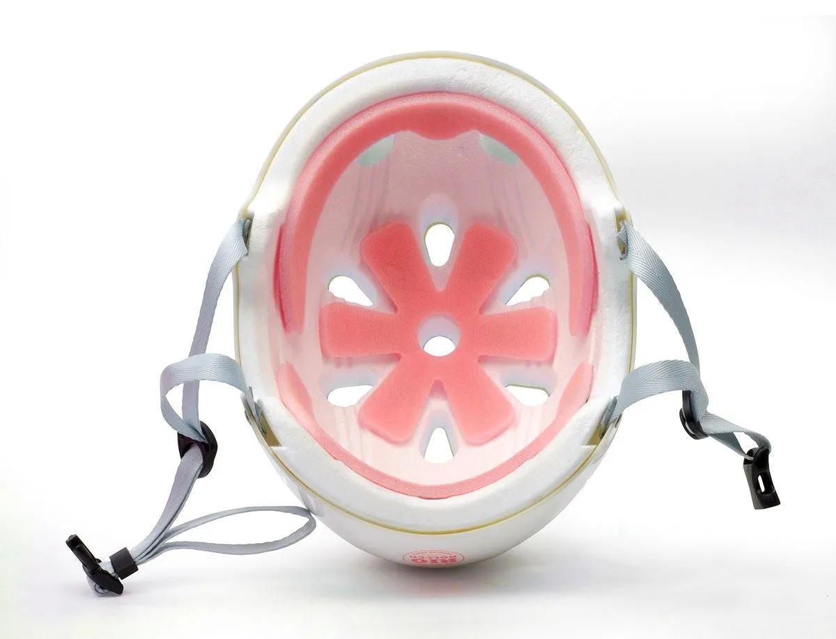 Rio Roller Script Skate Helmet - Matt White