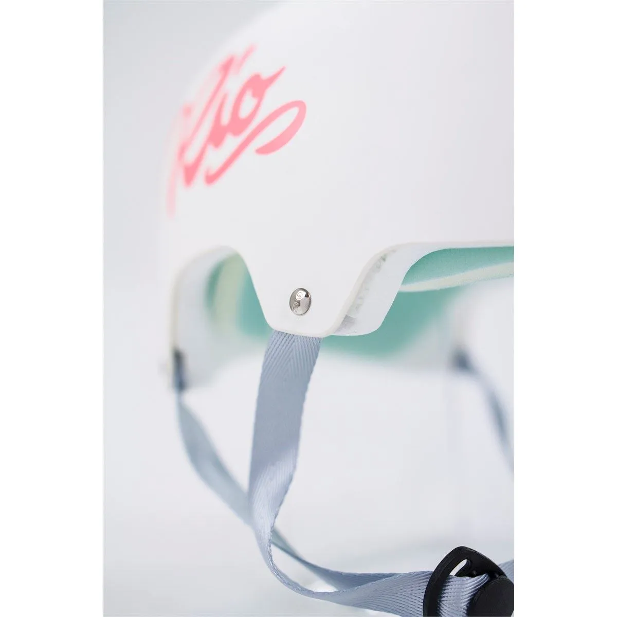 Rio Roller Script Skate Helmet - Matt White