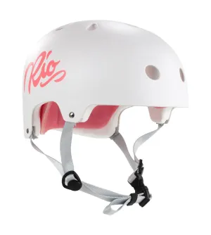Rio Roller Script Skate Helmet - Matt White