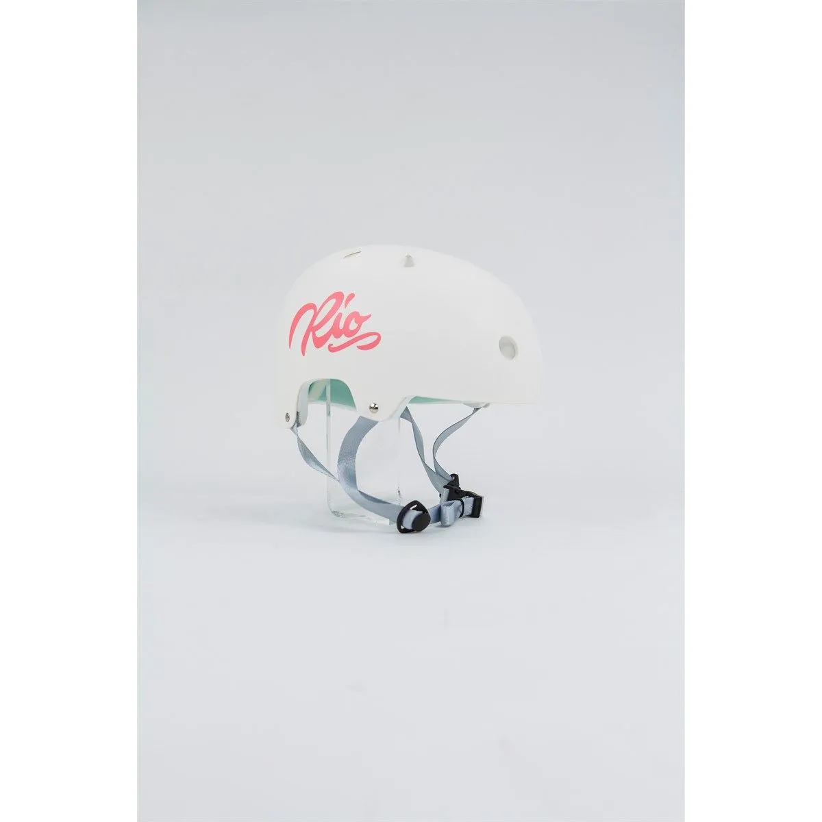 Rio Roller Script Skate Helmet - Matt White