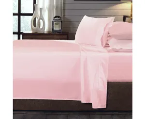 Royal Comfort 250TC Organic 100% Cotton Sheet Set 4 Piece Luxury Hotel Style - BLUSH