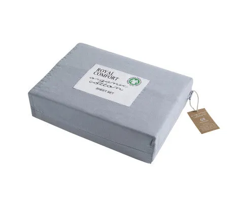 Royal Comfort 250TC Organic 100% Cotton Sheet Set 4 Piece Luxury Hotel Style - GRAPHITE