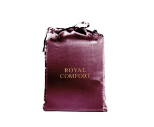 Royal Comfort Satin Sheet Set 4 Piece Fitted Flat Sheet Pillowcases - Malaga Wine