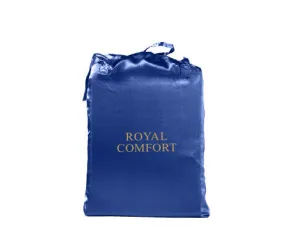 Royal Comfort Satin Sheet Set 4 Piece Fitted Flat Sheet Pillowcases - Navy Blue