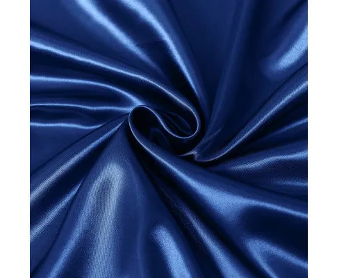 Royal Comfort Satin Sheet Set 4 Piece Fitted Flat Sheet Pillowcases - Navy Blue