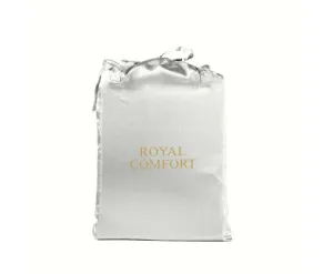 Royal Comfort Satin Sheet Set 4 Piece Fitted Flat Sheet Pillowcases - Silver