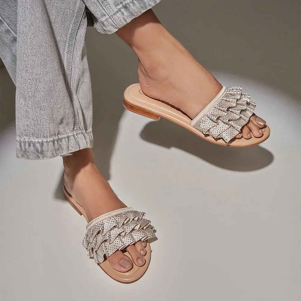 Ruffled Nude Diamonds Flat