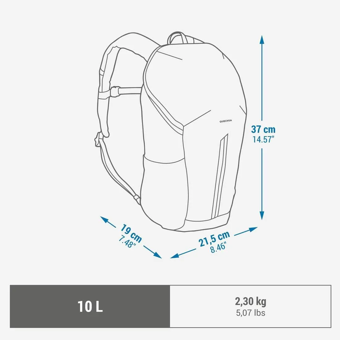 Sac à dos de randonnée enfant 7-15 ans 10L, MH100