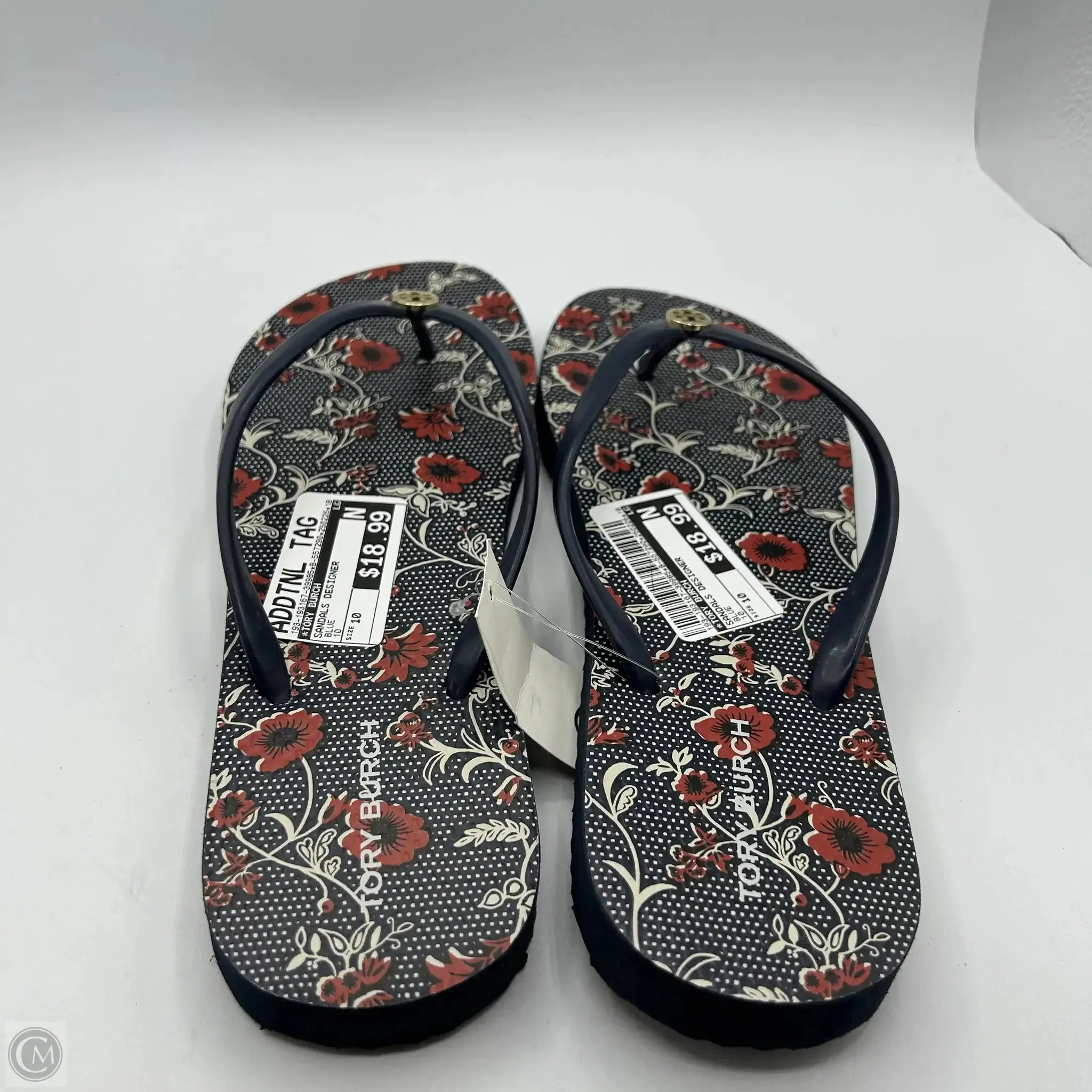 Sandals Designer By Tory Burch In Blue, Size: 10