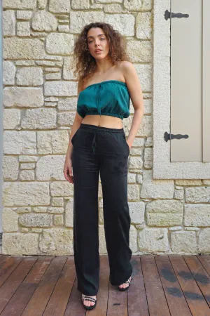 SELENE Vegan Silk Pants in Black for Women