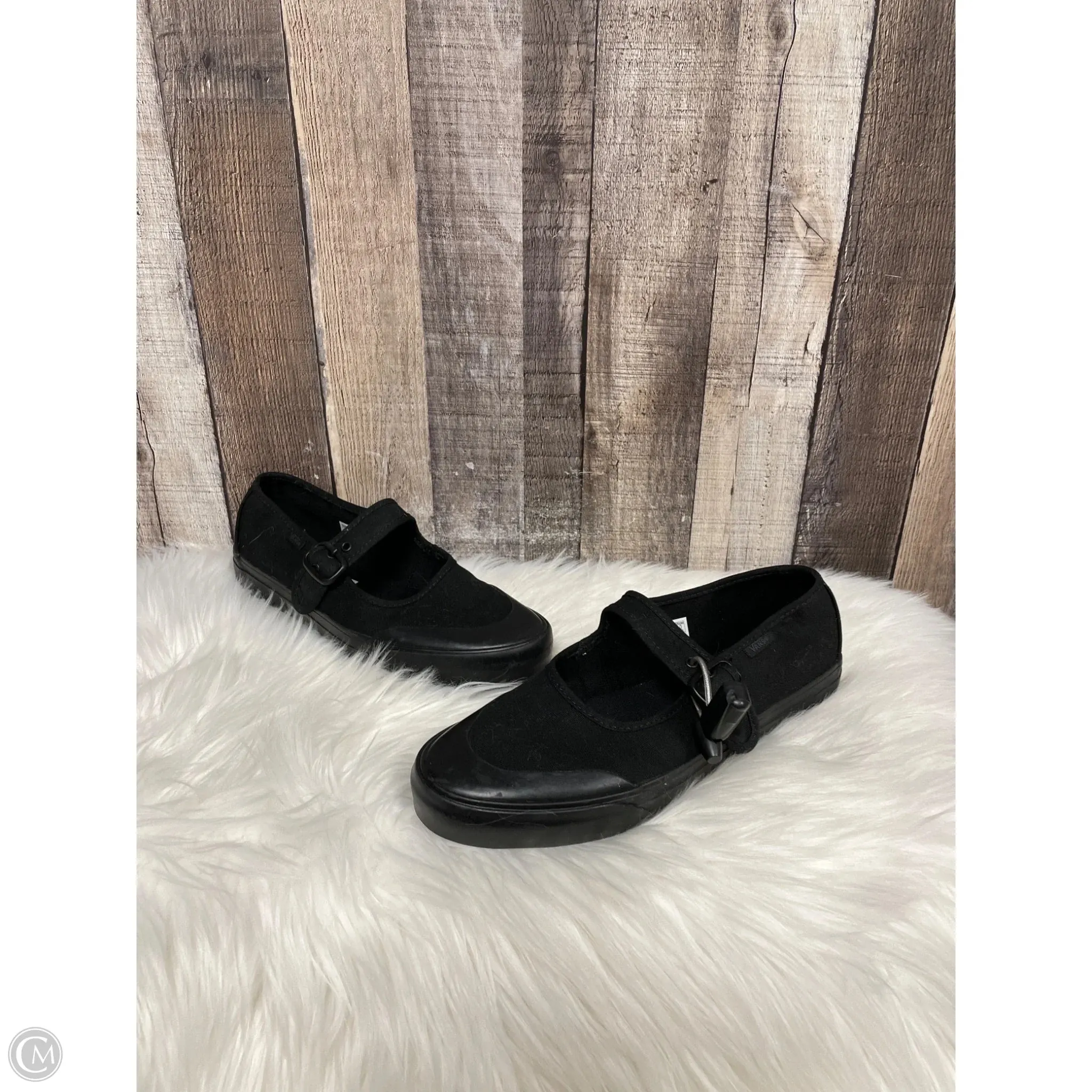 Shoes Flats By Vans In Black, Size: 9