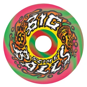 Slime Balls Big Balls Pink Green Swirl 65mm 97a Skateboard Wheels