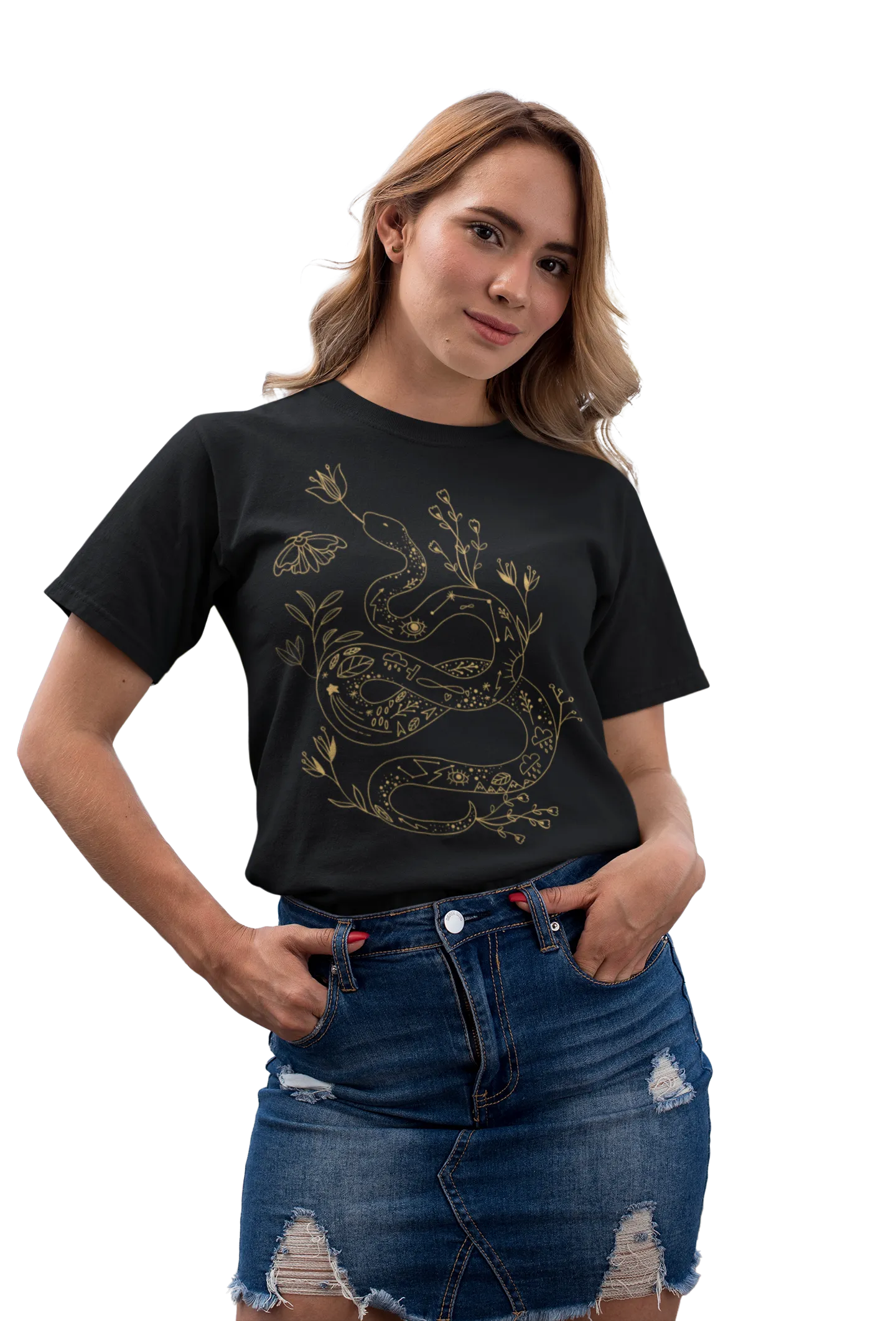 Snake Moth Black Tee, Witch Shirt