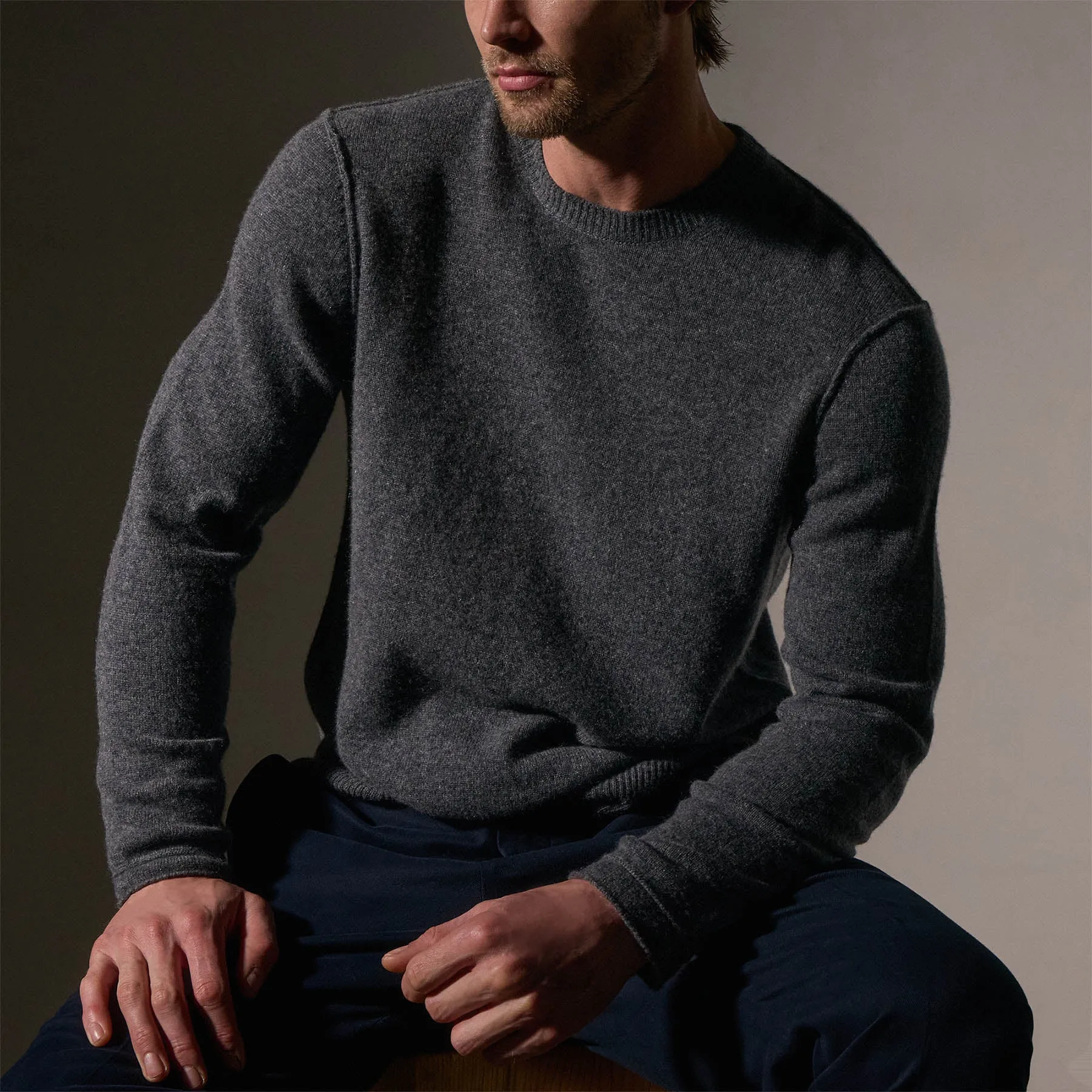 Soft Featherweight Cashmere Crew - Flannel