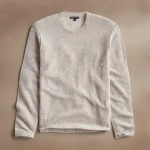 Soft Featherweight Cashmere Crew - Light Beige