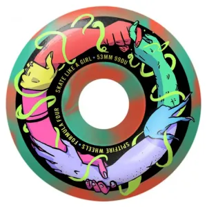 Spitfire Wheels Skate Like A Girl Classic Formula Four Skateboard Wheel Steal/Coral 99a 53mm