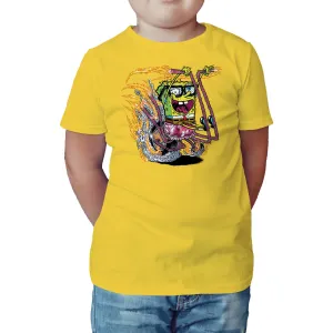 SpongeBob SquarePants Comic Bike Official Kid's T-Shirt (Yellow)