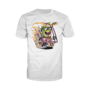 SpongeBob SquarePants Comic Bike Official Men's T-Shirt (White)