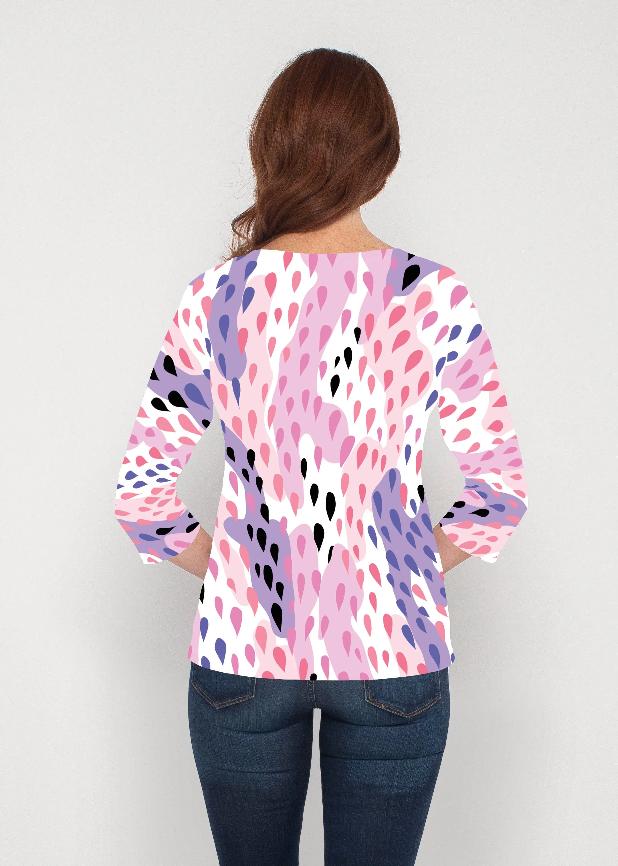 Spring Rain (14268) ~ Signature 3/4 Sleeve V-Neck Top