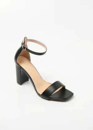 Square toe high heel sandals with straps