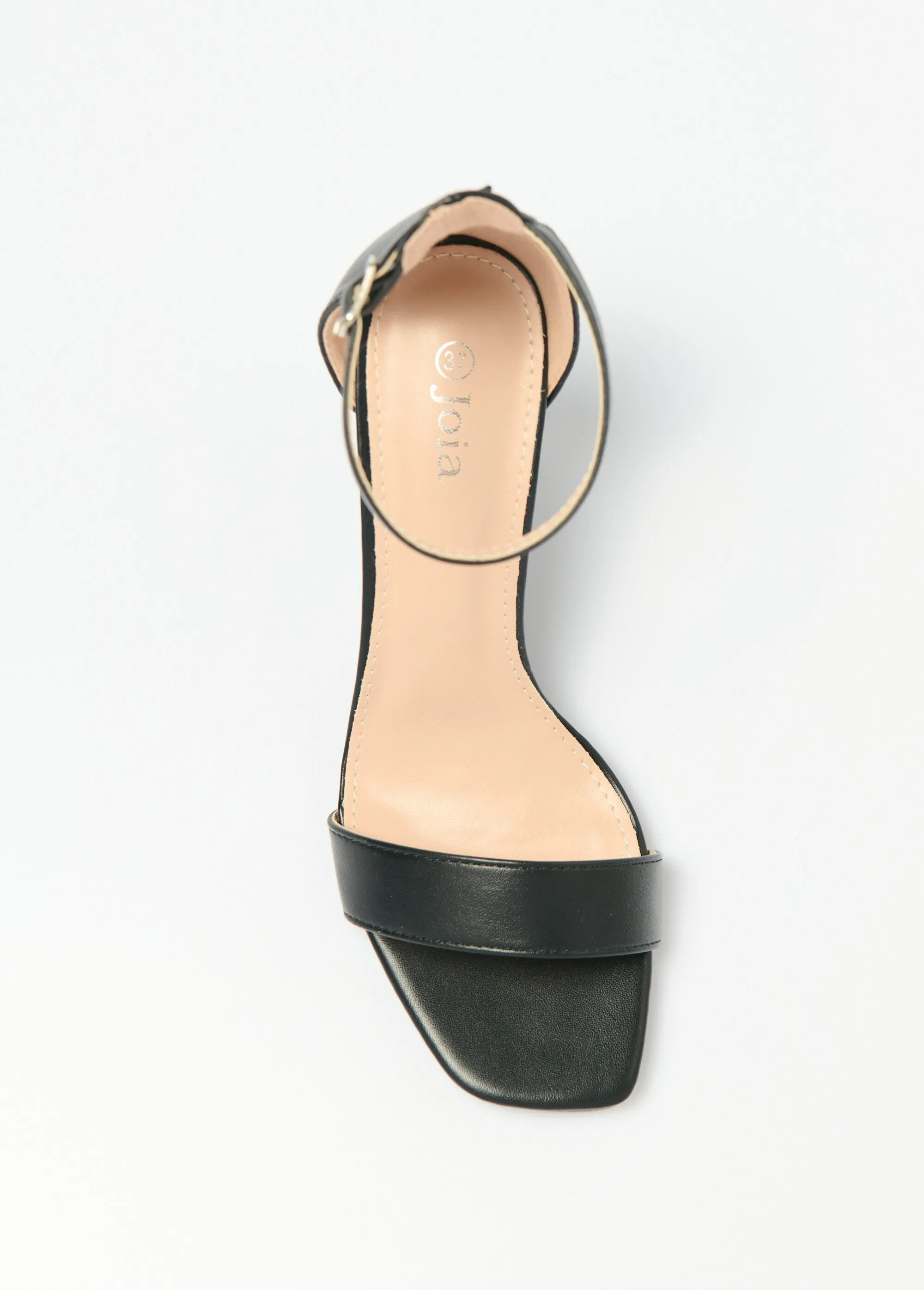 Square toe high heel sandals with straps